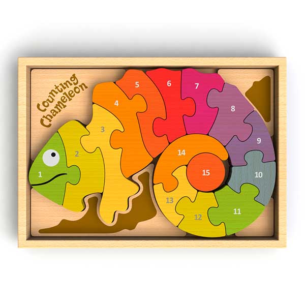 COUNTING CHAMELEON BILINGUAL PUZZLE